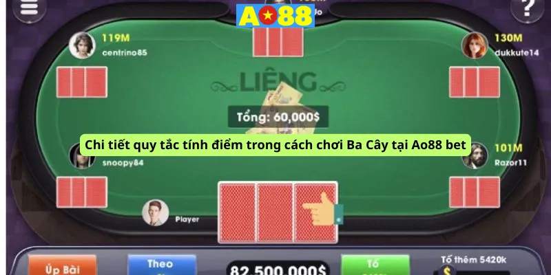 Chi tiết quy tắc tính điểm trong cách chơi Ba Cây tại Ao88 bet